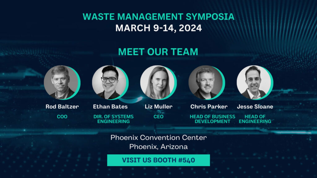 Graphic showing Booth 540 for Waste Management Symposia for March 9-14, 2024