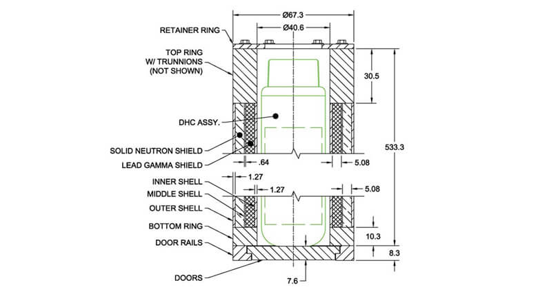 Cutaway section detail diagram of seals and retainers