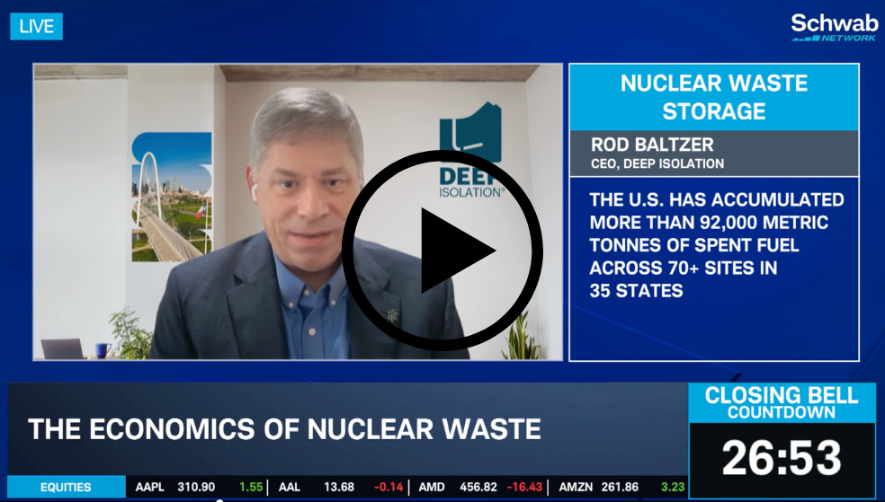 Deep Isolation (DBHL) CEO on the Economics of Nuclear Waste